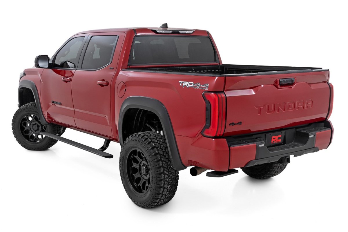 Toyota Tundra Power Running Boards - Rough Country - HT-Series, Automatic Retractable, LED Lights - '22-'26